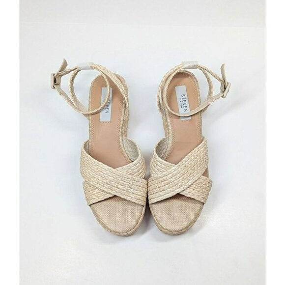Steven New York Ramey Espadrille Platform Wedge Raffia Sandal Size 8 (MSRP $130) - Picture 4 of 9